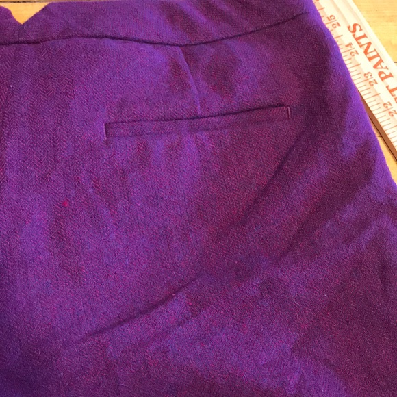 H&M  Purple Herringbone Wool Blend Lined shorts - Picture 6 of 8
